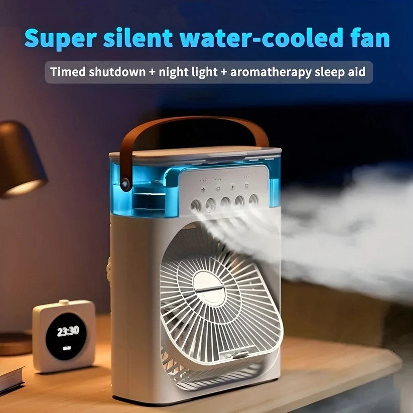 Portable Air Conditioner | Mini Air Cooler Fan with Mist Spray & LED Night Lights
