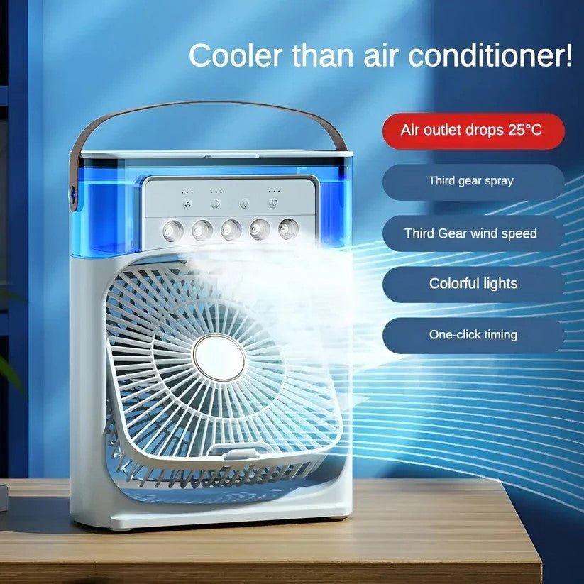 Portable Air Conditioner | Mini Air Cooler Fan with Mist Spray & LED Night Lights