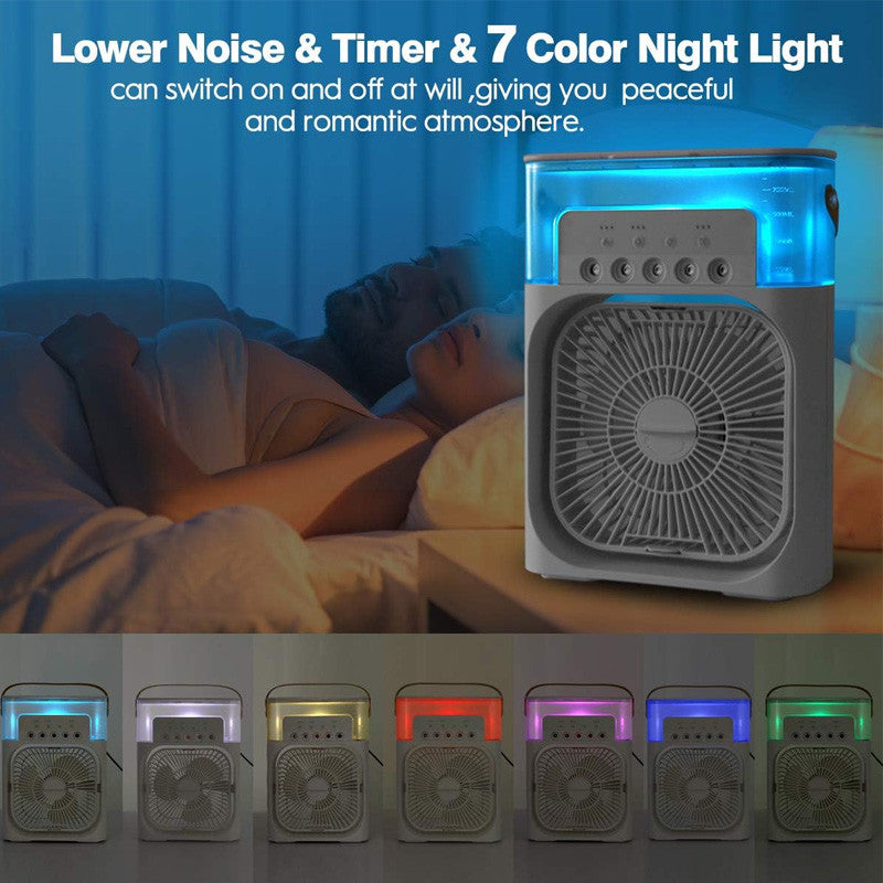 Portable Air Conditioner | Mini Air Cooler Fan with Mist Spray & LED Night Lights